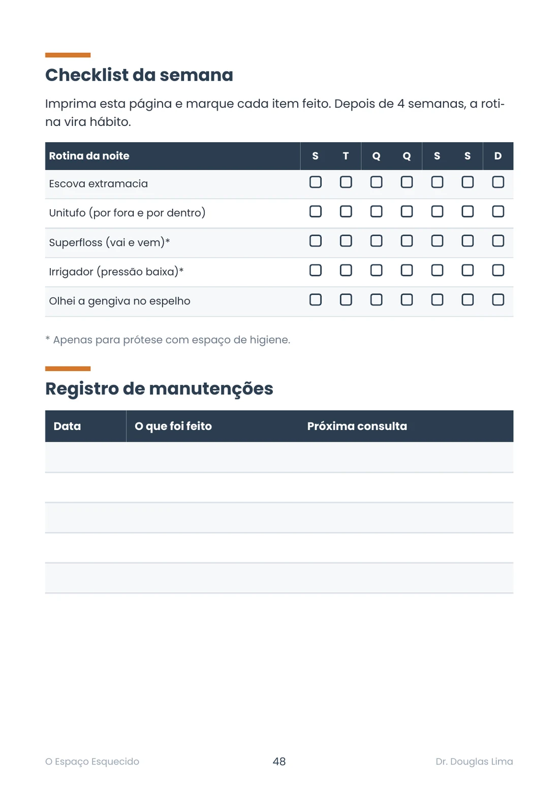 Prévia do checklist semanal